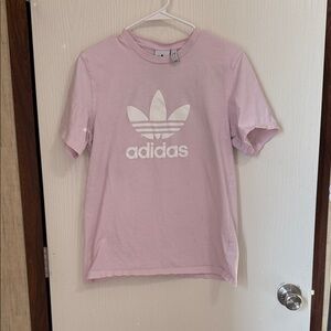Adidas Kids Light Pink Tee with White Logo